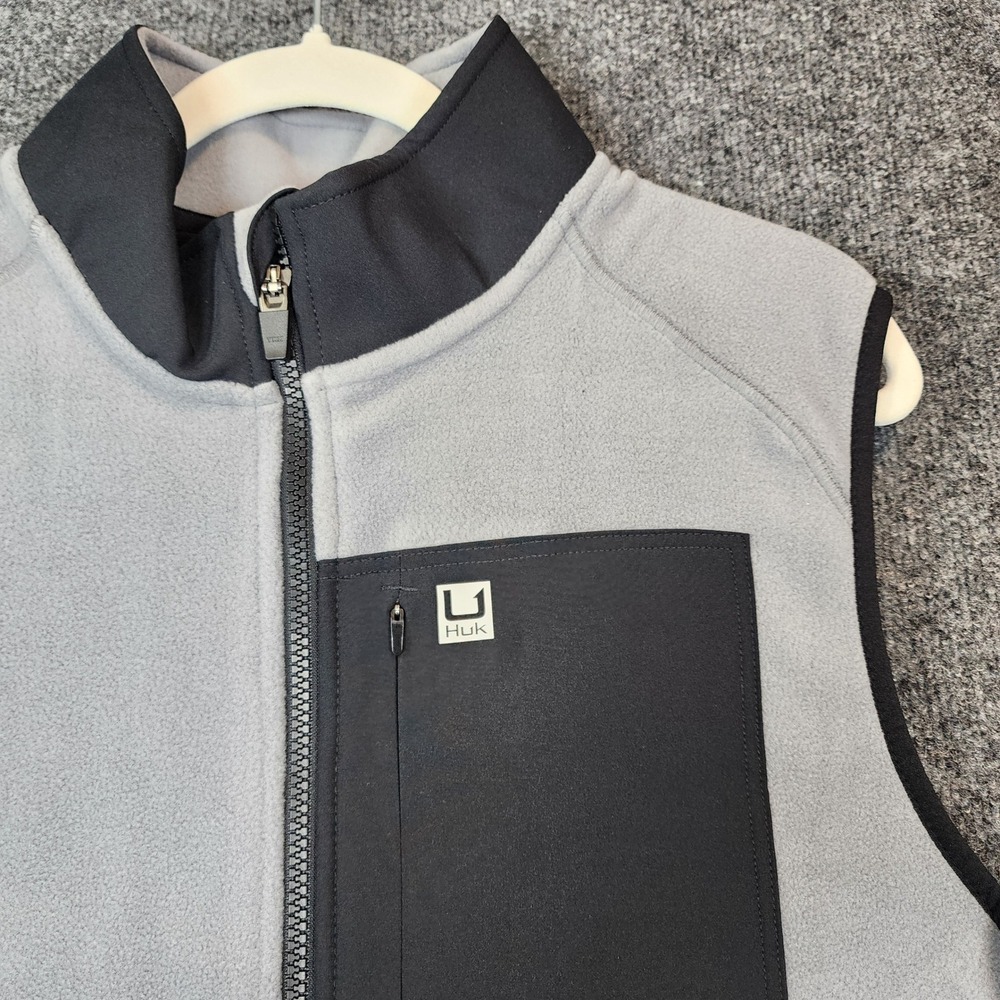 NWT Huk Coastline Men's Fishing Gorpcore Outdoor Fleece Full‎ Zip Vest Size M - Picture 1 of 7